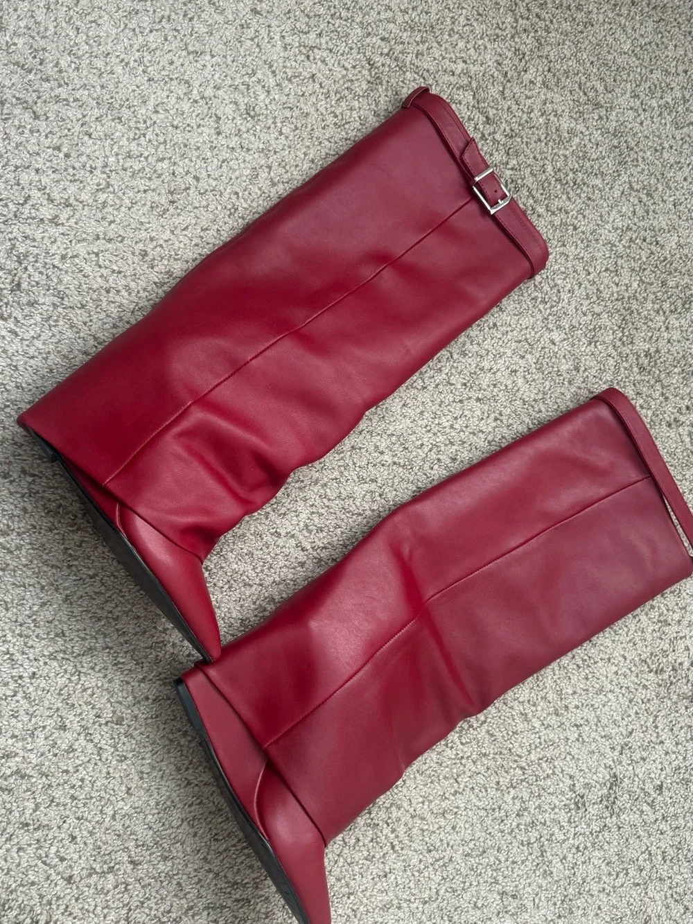 Steve Madden Women's Over-the-Knee Leather Boots - Red